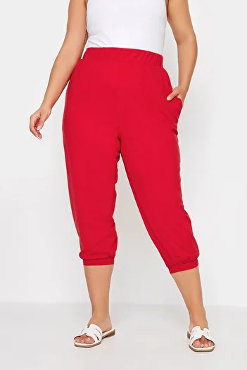 Stil Diva Large Size Pocketed Jogger Pants - Elastic Waist Detail303211
