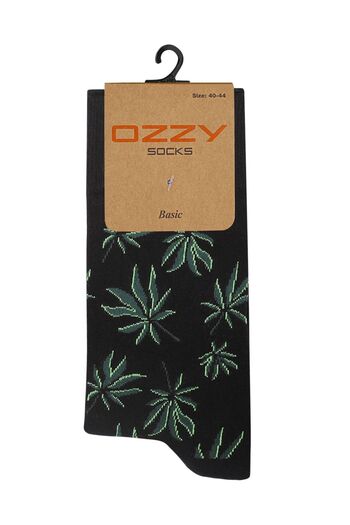 Ozzy Socks Green Floral Patterned Socks
