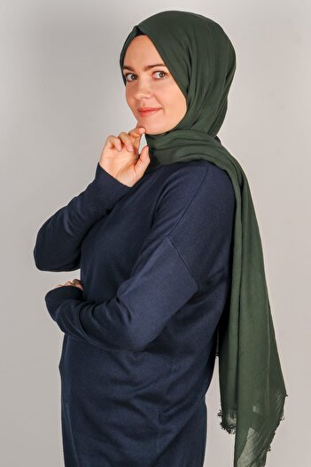 LYRA Mountain Green Cotton Voile Shawl 10107