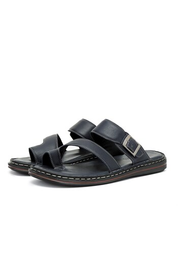 Ducavelli Palmira Genuine Leather Men's Orthopedic Slippers - Light Sole