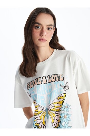 LC Waikiki Women's - Crew Neck Printed Short Sleeve T-Shirt