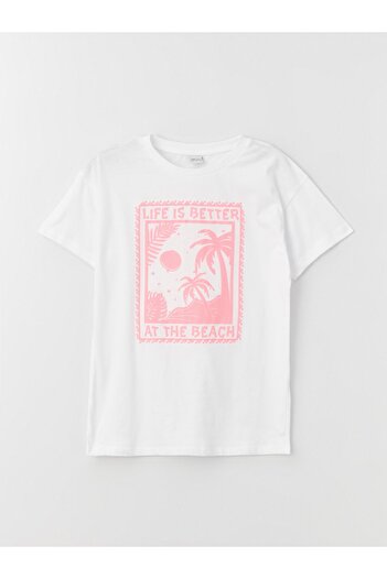 LC Waikiki Κοντομάνικο μπλουζάκι Girl - Crew Neck με στάμπα