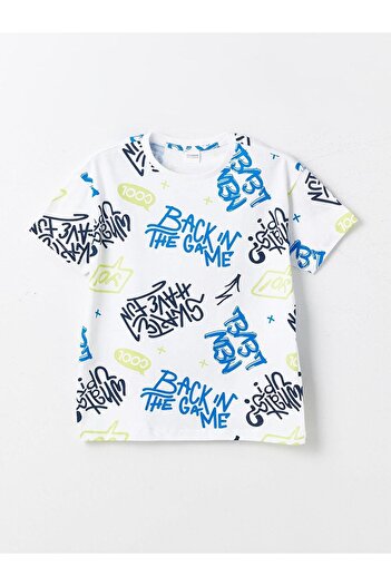 LC Waikiki LCW Kids Crew Neck Printed Short Sleeve Boy's Pajamas Set with Shorts