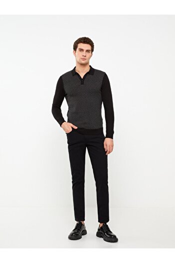 LC Waikiki Men's Knitwear Sweater - Polo Collar, Long Sleeve