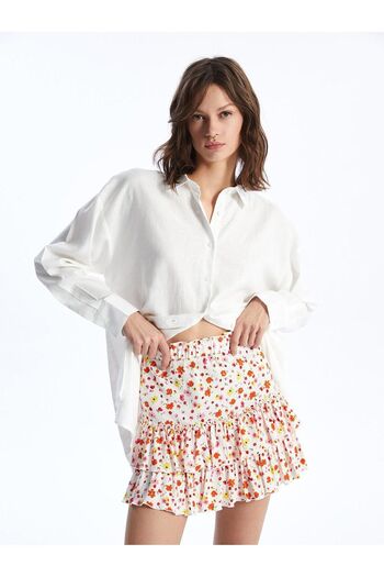 LC Waikiki XSIDE Women's Skirt - Floral Pattern and Elastic Waist