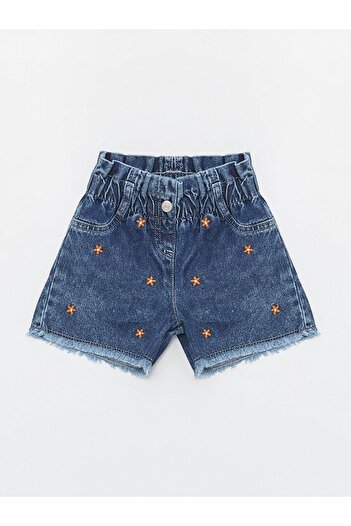 LC Waikiki LCW Baby - Basic Jean Shorts for Baby Girl, Elastic Waist