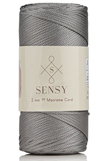 SENSY 2 مم - 200 جرام خيط بوليستر مكرامية رمادي 230 متر خيط بوليستر مكرامية حبل إضافي وخيط حقيبة