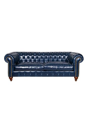 3A Mobilya Blue Gerçek Deri Chesterfield 230X90X80 CM