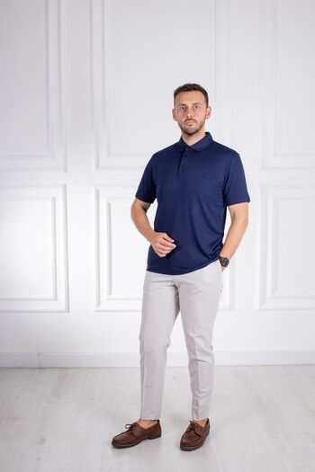Sarar Navy Blue Modal Polo Interview T-shirt