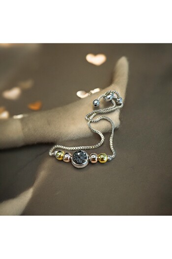 Housess Black Stone Special Silver Bracelet