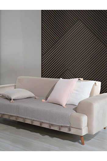 Lux Touch 115 x 200 cm Κάλυμμα καναπέ καφέ Lavi Pompom - Φουντωτό σάλι Καναπές Κρεβάτι Κρεβάτι Πολυθρόνα Κάλυμμα