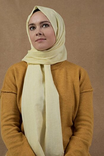 LYRA Light Yellow Mia Texture Shawl 10103