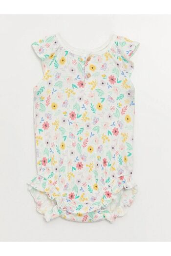 LC Waikiki Crew Neck Patterned Baby Girl Jumpsuit