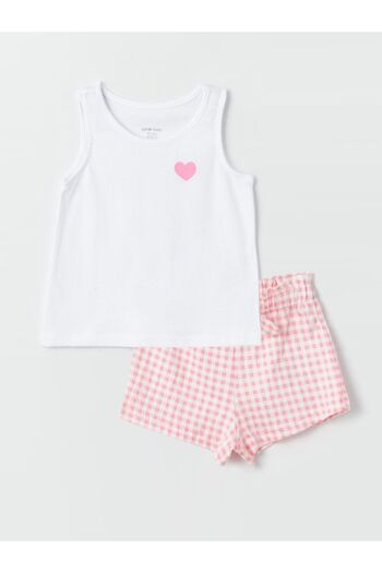 LC Waikiki Set de 2 cămașă de corp și pantaloni scurți pentru fetiță cu decolteu