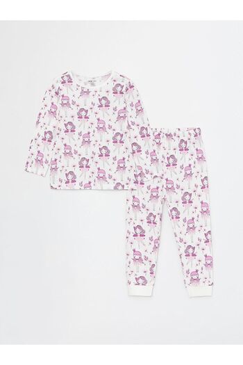 LC Waikiki LCW Baby - Crew NecK Patterned Baby Girl Long Sleeve Pajamas Set
