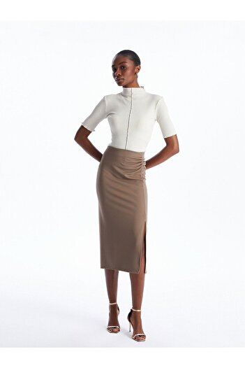 LC Waikiki Γυναικεία φούστα Crepe Slim Fit σε γραμμή Α