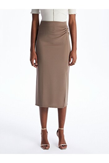 LC Waikiki Γυναικεία φούστα Crepe Slim Fit σε γραμμή Α