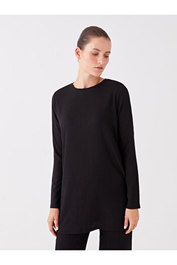 LC Waikiki Women's Tunic - Crew Neck, Solid, Long Sleeve