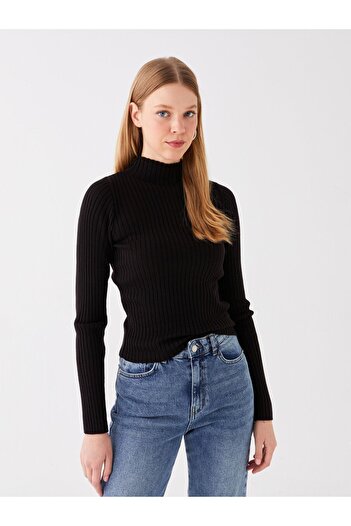 LC Waikiki Half Turtleneck Plain Long Sleeve Women's Knitwear Sweater