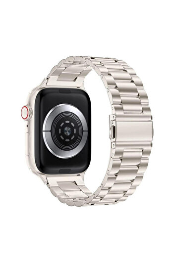 Dexmon Apple Watch 10 46mm - 6 7 8 9 SE Ultra Uyumlu 42 44 45 49mm Paslanmaz Çelik Metal Kordon