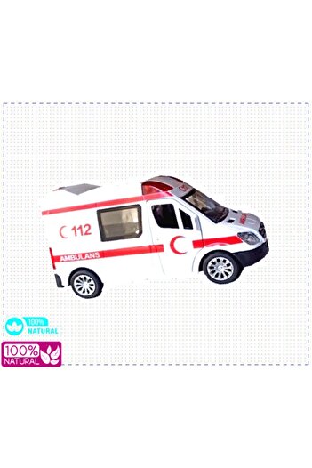 OMZ Metal Büyük 17cm Ambulans Çekbırak Kız Cocuk Erkek Cocuk Montessori Oyuncaklar Egitici