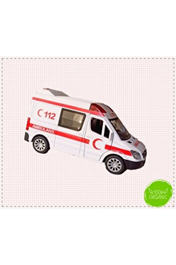 OMZ Metal Büyük 17cm Ambulans Çekbırak Kız Cocuk Erkek Cocuk Montessori Oyuncaklar Egitici