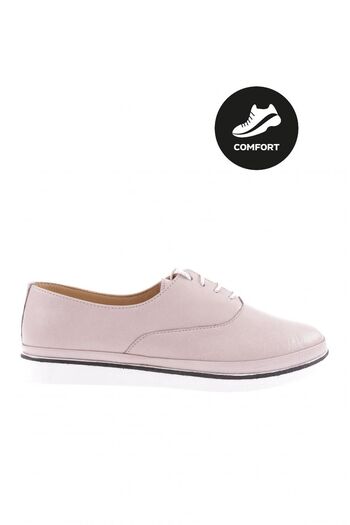 DGN Women's Lace-Up Comfort Shoes Silver Genuine Leather 11043222