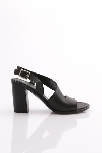 DGN Women's Black Heeled Sandals - 17-04 Model