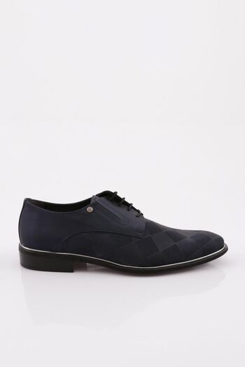 DGN Men's Oxford Shoes - Navy Blue, Genuine Leather, Neolit Sole, 365526102
