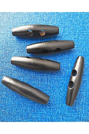 Beyna Natural Wood Black Shepherd - 5 cm Button, 1 Pack of 10 Pieces