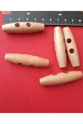 Beyna 5 cm Buttoned Natural Wooden Light Brown Wood Shepherd - 1 Pack of 10 Pieces