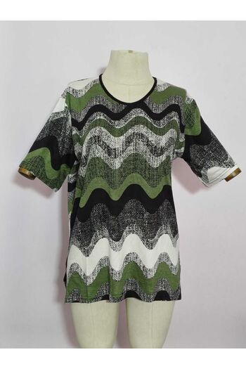 akgül giyim Summer New Season Patterned Short Sleeve Mother Blouse Model