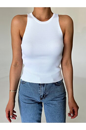 Laluvia Halter Neck White Knitwear Athlete