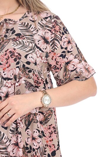 mervemoda Plus Size Summer Knee Length Dress