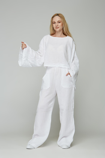 Motherway Muslin Colored Maternity Elastic Trousers