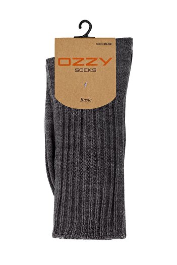 Ozzy Socks Winter Women's Wool Anthracite Color Sleeping Socks Soft Touch