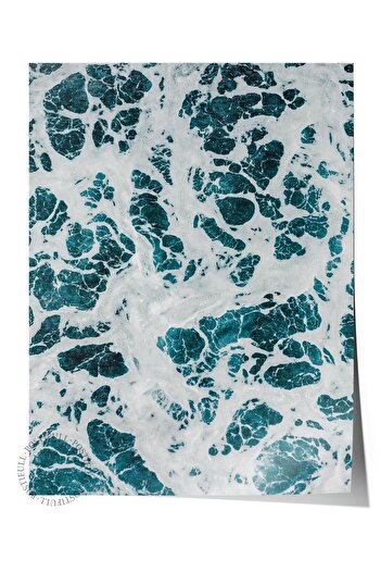 Postifull Frameless Poster, Summer Themed Painting No:205, Seafoams Photo, White Poster, Vertical