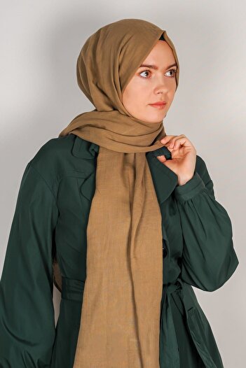 LYRA Cappuccino Cotton Voile Shawl 10107