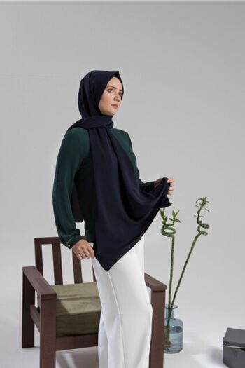 LYRA Navy Blue Medina Silk Shawl 10101