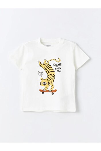 LC Waikiki LCW baby Baby Boy Crew Neck Printed T-Shirt and Shorts 2-Piece Set