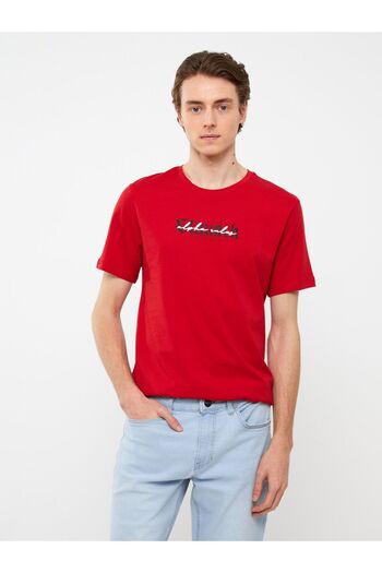 LC Waikiki Crew Neck Short Sleeve Printed Combed Cotton Men's T-Shirt