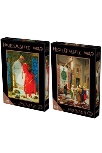 ESER Puzzle 2x1000 Parça 48x68 Cm Puzzle Halı Tüccarı / Kaplumbağa Terbiyecisi