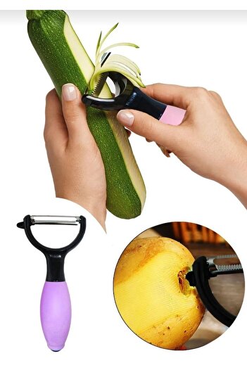 BÜYÜLÜ HOME Fruit and Vegetable Practical Peeler with 3 Laser Cut Steel Blades