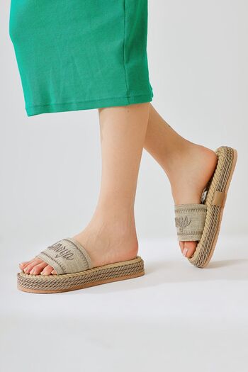 Limoya Vasana Mink Soft Textured Thick Soled Rope Women's Slippers