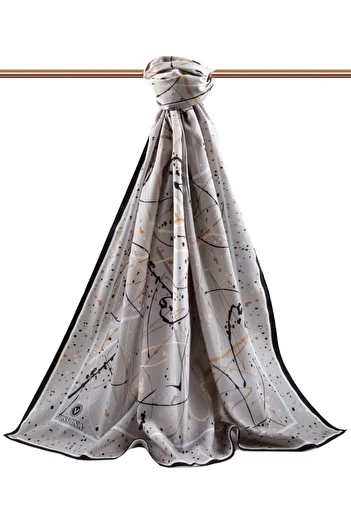 Vissona Women's Luxury Medina Silk Shawl Gray-3