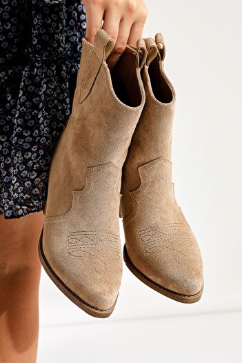 Limoya Joo Mink Suede Μυτερές Γυναικείες Μπότες Western, Γυναικεία Μποτάκια