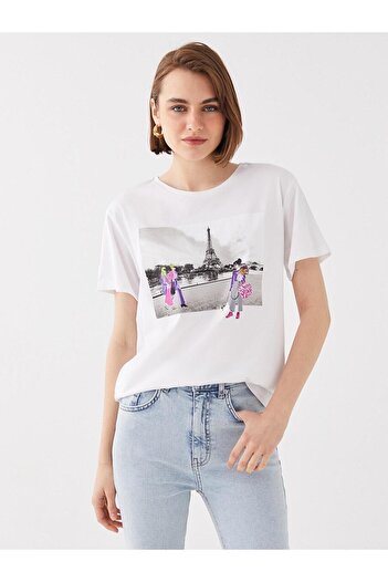 LC Waikiki LCW Vision Women's T-Shirt - Crew Neck, Print, Short Sleeve