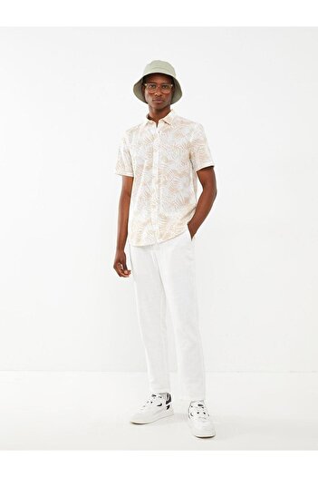 LC Waikiki LCW Casual Slim Fit Short Sleeve Patterned Poplin Men's Shirt