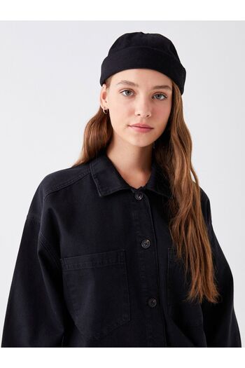 LC Waikiki Oversize Women's Jean Shirt - Straight Long Sleeve Jacket