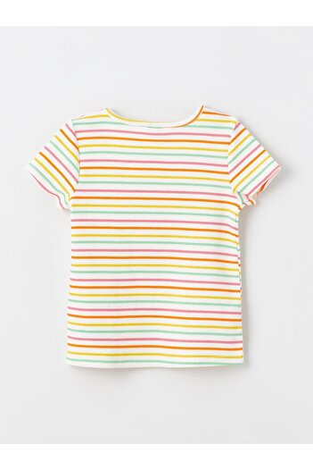 LC Waikiki Crew Neck Printed Short Sleeve T-Shirt for Baby Girl